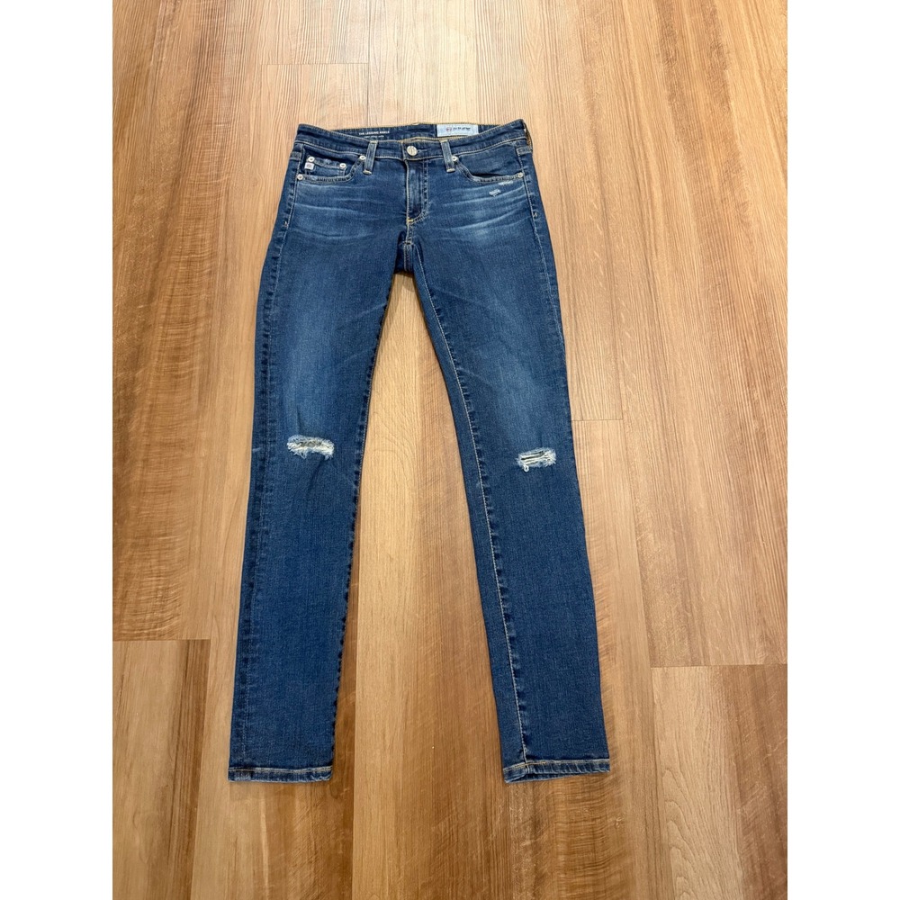 AG Adriano Goldschmied The Legging Ankle Jeans Womens 26R Blue Distressed Skinny